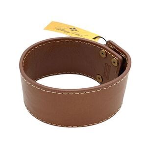 Patricia Nash Leather Wrap Flip Lock Bracelet Tan